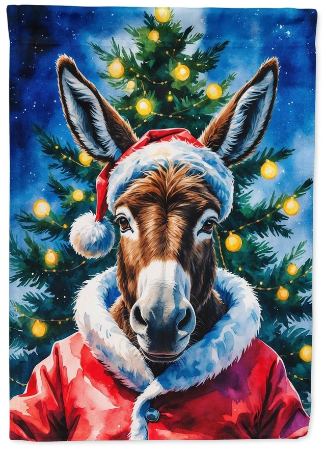 Main image of Donkey Christmas Garden Flag Mailbox Decorative Yard Banner Outside Patio Artwork for Flower Beds, Garden Size, Multicolor