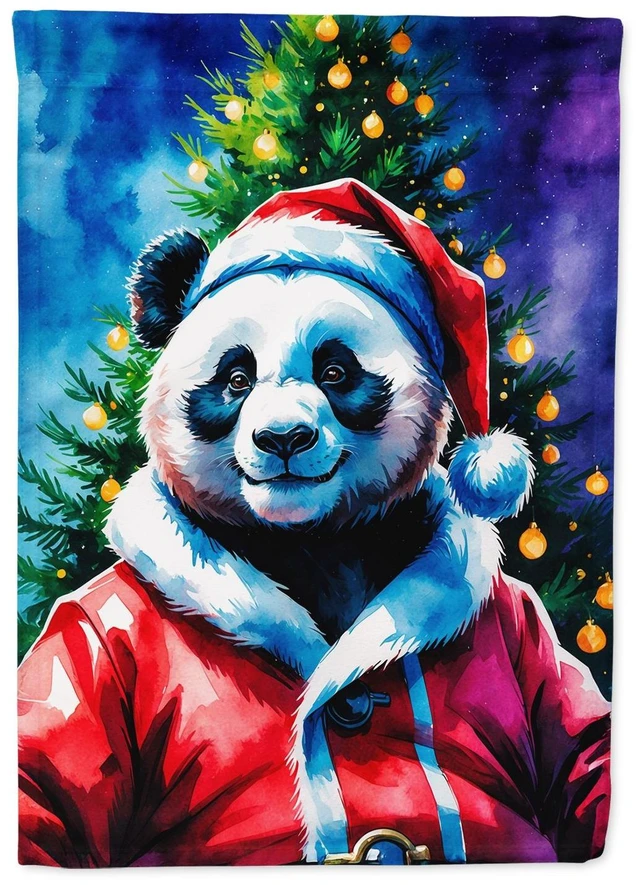 Main image of Panda Christmas Garden Flag Mailbox Decorative Yard Banner Outside Patio Artwork for Flower Beds, Garden Size, Multicolor