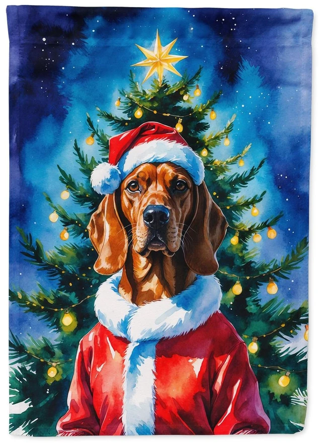 Main image of Vizsla Christmas House Flag Large Porch Sleeve Pole Decorative Outside Yard Banner Artwork Wall Hanging, Polyester, House Size,