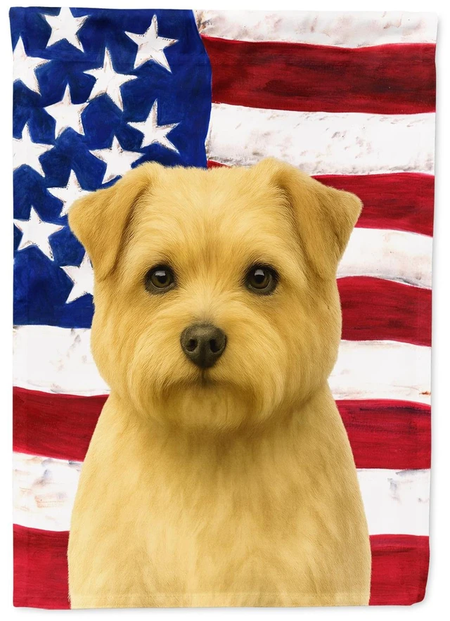 Main image of Wheaten Norfolk Terrier American Flag Garden Flag Mailbox Decorative Yard Banner Outside Patio Artwork for Flower Beds, Garden S
