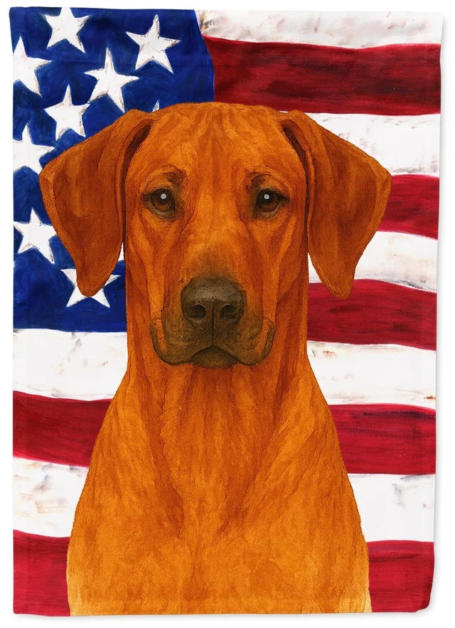 Main image of Red Rhodesian Ridgeback American Flag Garden Flag Mailbox Decorative Yard Banner Outside Patio Artwork for Flower Beds, Garden S