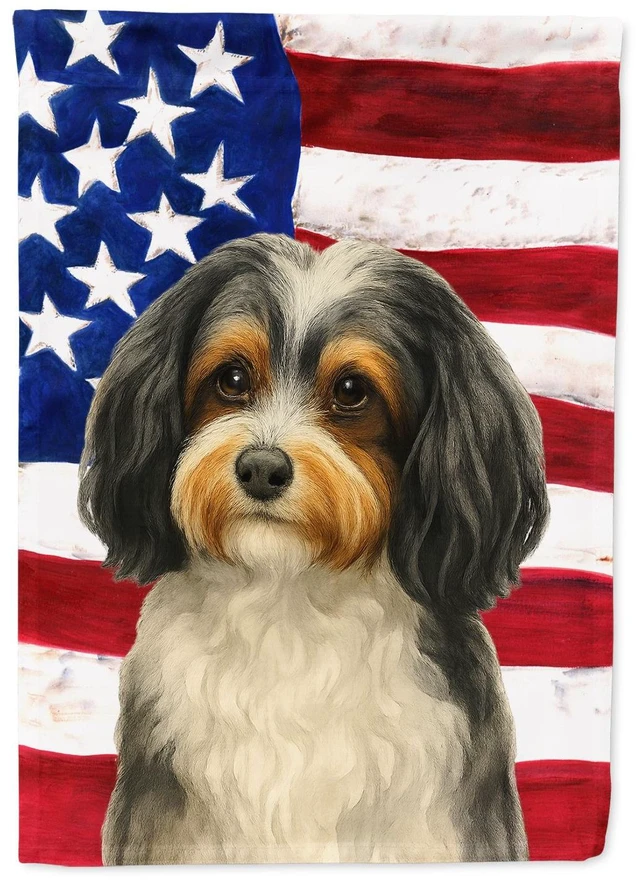 Main image of Particolor Havanese American Flag Garden Flag Mailbox Decorative Yard Banner Outside Patio Artwork for Flower Beds, Garden Size
