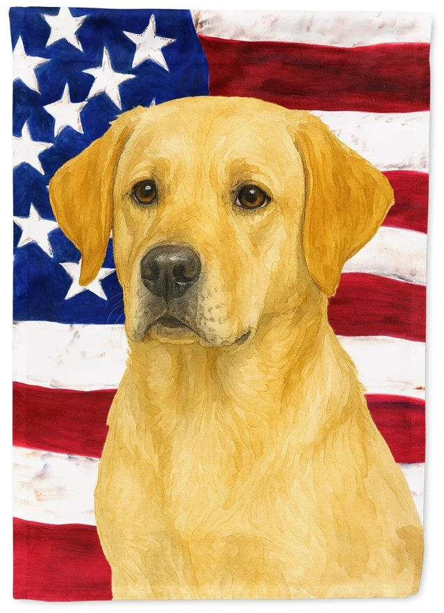Main image of Yellow Labrador Retriever American Flag Garden Flag Mailbox Decorative Yard Banner Outside Patio Artwork for Flower Beds, Garden