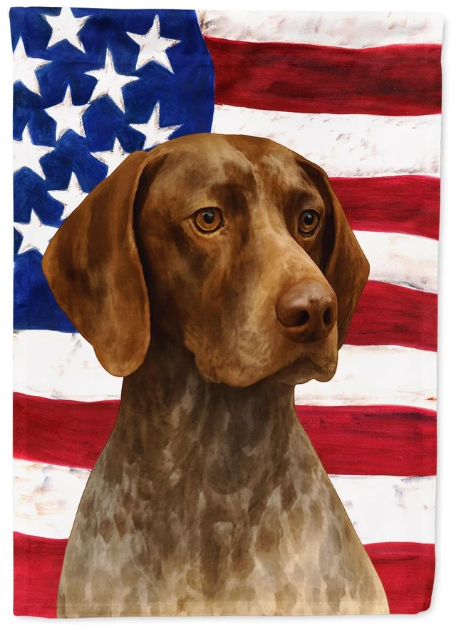 Main image of Roan German Shorthaired Pointer American Flag Garden Flag Mailbox Decorative Yard Banner Outside Patio Artwork for Flower Beds,