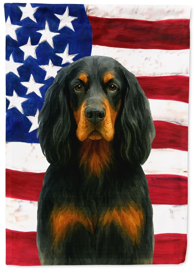 Main image of Gordon Setter American Flag Garden Flag Mailbox Decorative Yard Banner Outside Patio Artwork for Flower Beds, Garden Size, Multi