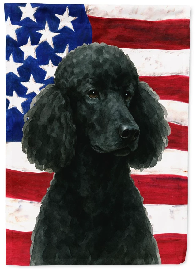 Main image of Black Standard Poodle American Flag Garden Flag Mailbox Decorative Yard Banner Outside Patio Artwork for Flower Beds, Garden Siz