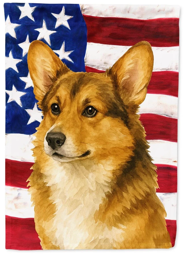 Main image of Sable Pembroke Welsh Corgi American Flag Garden Flag Mailbox Decorative Yard Banner Outside Patio Artwork for Flower Beds, Garde