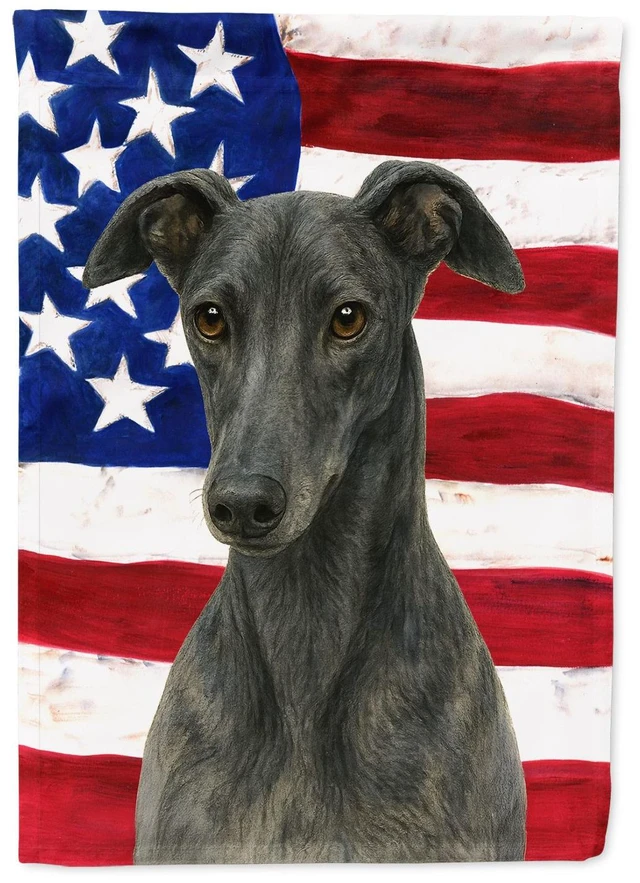 Main image of Blue Greyhound American Flag Garden Flag Mailbox Decorative Yard Banner Outside Patio Artwork for Flower Beds, Garden Size, Mult