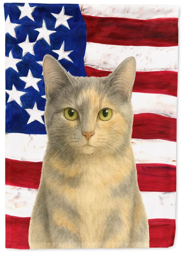 Main image of Dilute Tortoiseshell Cat American Garden Flag Mailbox Decorative Yard Banner Outside Patio Artwork for Flower Beds, Garden Size,