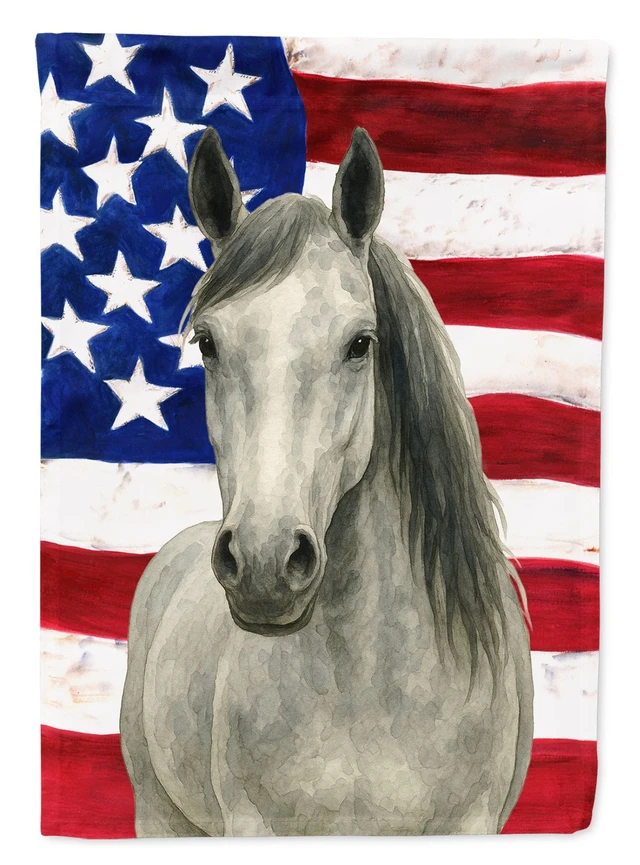 Main image of Gray Dutch Warmblood Horse American Garden Flag Mailbox Decorative Yard Banner Outside Patio Artwork for Flower Beds, Garden Siz