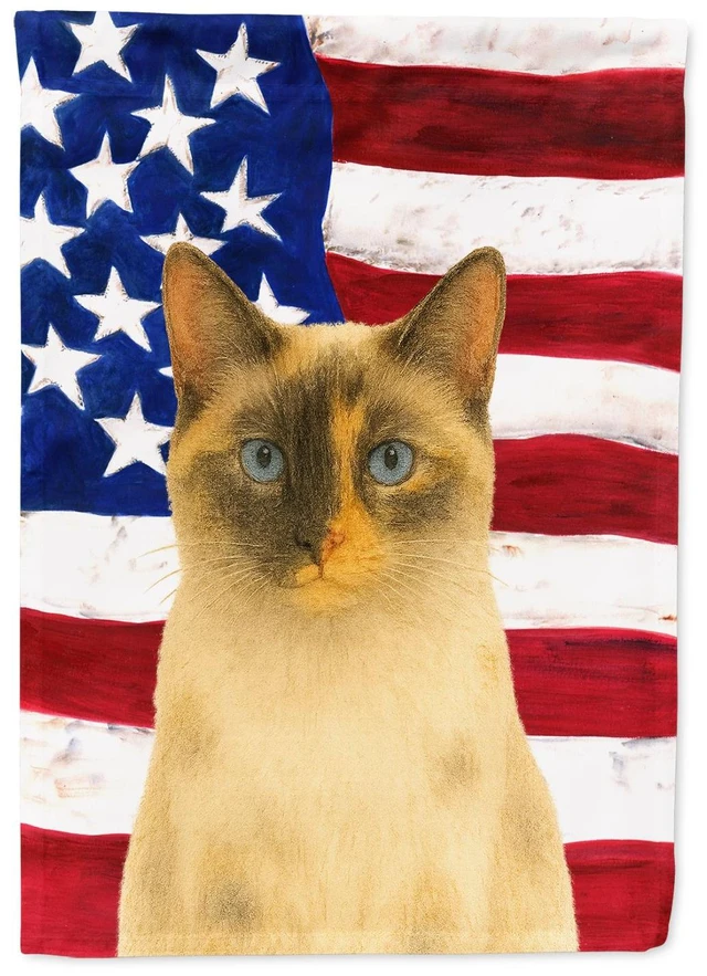 Main image of Tortie Point Cat American Garden Flag Mailbox Decorative Yard Banner Outside Patio Artwork for Flower Beds, Garden Size, Multico