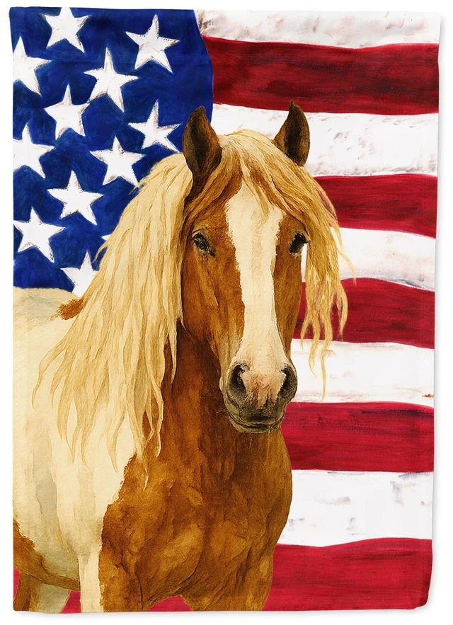 Main image of Skewbald Gypsy Vanner Horse American Garden Flag Mailbox Decorative Yard Banner Outside Patio Artwork for Flower Beds, Garden Si