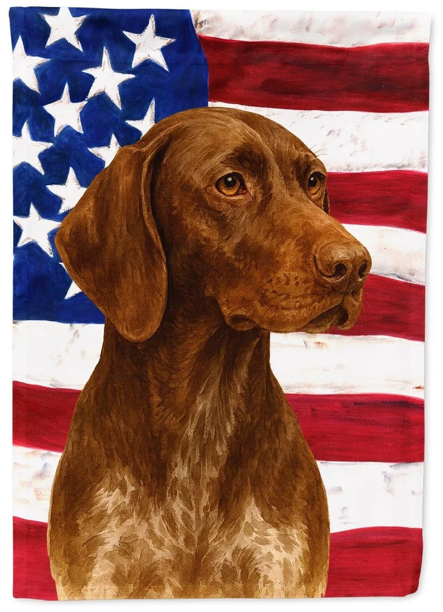 Main image of Liver German Shorthaired Pointer American Flag House Flag Large Porch Sleeve Pole Decorative Outside Yard Banner Artwork Wall Ha