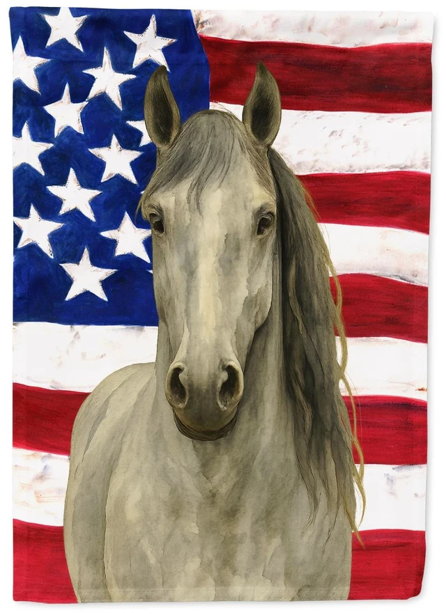 Main image of Gray Andalusian Horse American Garden Flag Mailbox Decorative Yard Banner Outside Patio Artwork for Flower Beds, Garden Size, Mu