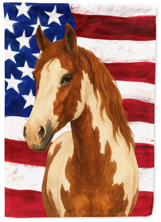Main image of Chestnut Overo Paint Horse American Garden Flag Mailbox Decorative Yard Banner Outside Patio Artwork for Flower Beds, Garden Siz