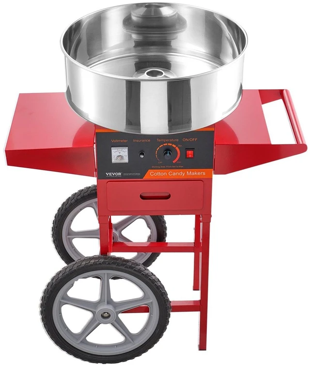 Alt view image 16 of 16 - Electric Cotton Candy Machine with Cart, 1000W Commercial Candy Floss Maker with Stainless Steel Bowl, Sugar Scoop and Drawer, Perfect for Home, Kids Birthday, Family Party, Red