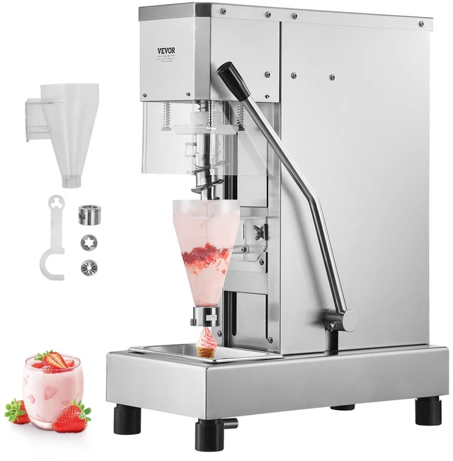 Alt view image 10 of 10 - Ice Cream Blender, 750W High-Speed Ice Cream Maker Mixer Stir Machine 1740RPM, 304 Stainless Steel Ice Cream Shaker, Long Handle + PC Protective Shield, Customizable with any Flavor of Ice Cream
