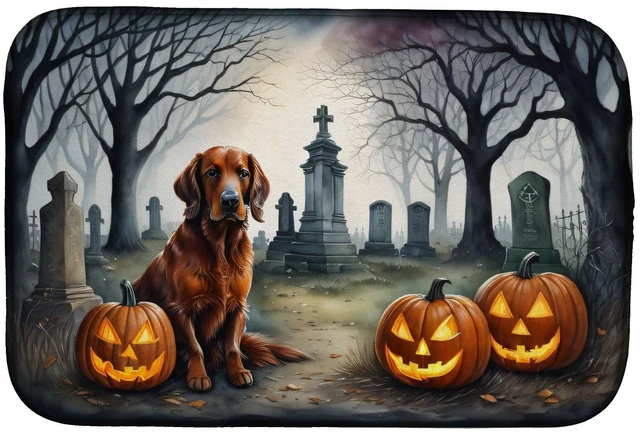 Main image of Irish Setter Spooky Halloween Dish Drying Mat Absorbent Dish Drying Mat Pad for Kitchen Counter Dish Drainer Mat for Countertop,