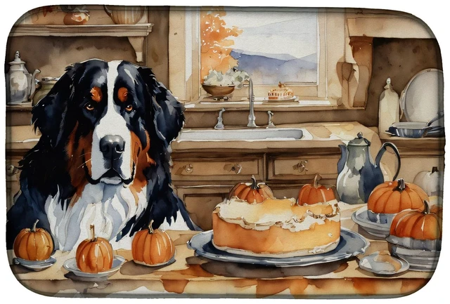Main image of Bernese Mountain Dog Fall Kitchen Pumpkins Dish Drying Mat Absorbent Dish Drying Mat Pad for Kitchen Counter Dish Drainer Mat fo