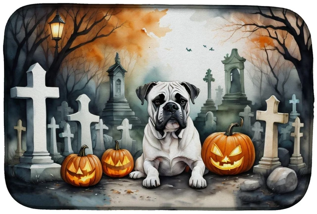 Main image of Boxer Spooky Halloween Dish Drying Mat Absorbent Dish Drying Mat Pad for Kitchen Counter Dish Drainer Mat for Countertop, 14 x 2