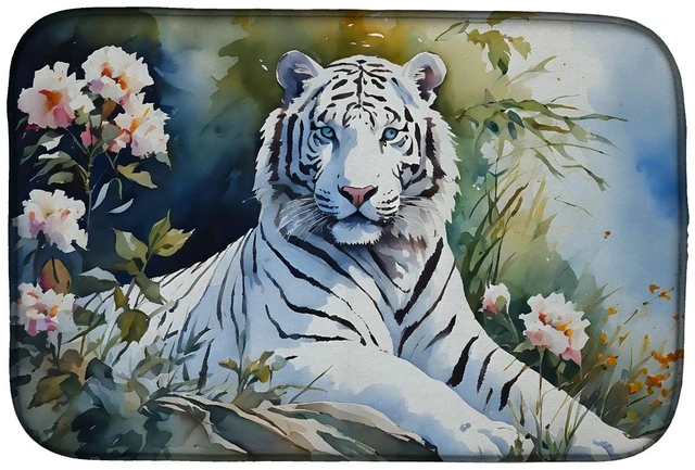 Main image of White Tiger Dish Drying Mat Absorbent Dish Drying Mat Pad for Kitchen Counter Dish Drainer Mat for Countertop, 14 x 21", Multico