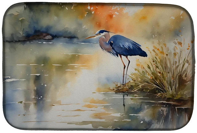 Main image of Blue Heron Dish Drying Mat Absorbent Dish Drying Mat Pad for Kitchen Counter Dish Drainer Mat for Countertop, 14 x 21", Multicol