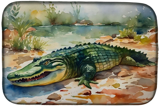 Main image of Alligator Dish Drying Mat Absorbent Dish Drying Mat Pad for Kitchen Counter Dish Drainer Mat for Countertop, 14 x 21", Multicolo