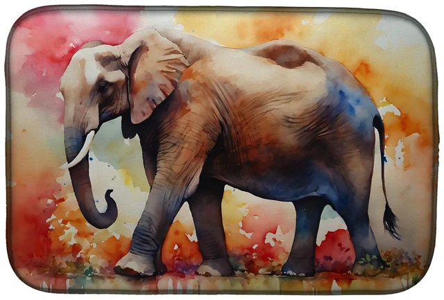 Main image of Elephant Dish Drying Mat Absorbent Dish Drying Mat Pad for Kitchen Counter Dish Drainer Mat for Countertop, 14 x 21", Multicolor