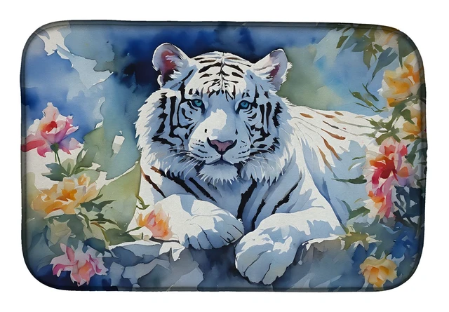 Main image of White Tiger Dish Drying Mat Absorbent Dish Drying Mat Pad for Kitchen Counter Dish Drainer Mat for Countertop, 14 x 21", Multico