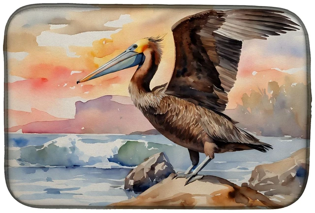 Main image of Pelican Dish Drying Mat Absorbent Dish Drying Mat Pad for Kitchen Counter Dish Drainer Mat for Countertop, 14 x 21", Multicolor