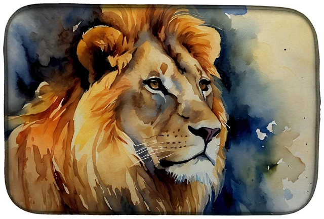 Main image of Lion Dish Drying Mat Absorbent Dish Drying Mat Pad for Kitchen Counter Dish Drainer Mat for Countertop, 14 x 21", Multicolor