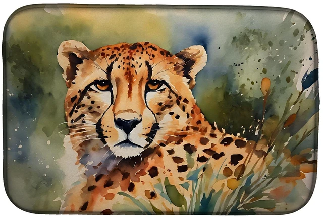 Main image of Cheetah Dish Drying Mat Absorbent Dish Drying Mat Pad for Kitchen Counter Dish Drainer Mat for Countertop, 14 x 21", Multicolor