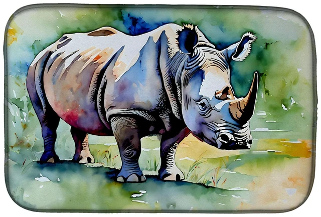 Main image of Rhinoceros Dish Drying Mat Absorbent Dish Drying Mat Pad for Kitchen Counter Dish Drainer Mat for Countertop, 14 x 21", Multicol