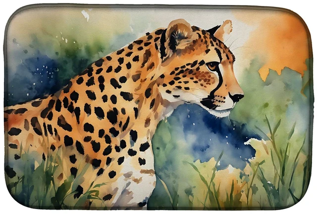 Main image of Cheetah Dish Drying Mat Absorbent Dish Drying Mat Pad for Kitchen Counter Dish Drainer Mat for Countertop, 14 x 21", Multicolor