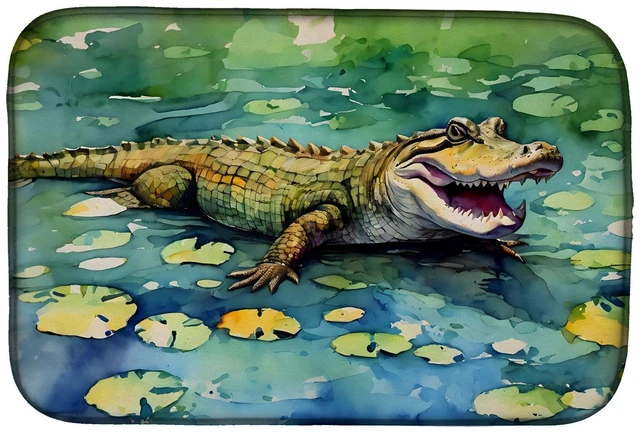 Main image of Alligator Dish Drying Mat Absorbent Dish Drying Mat Pad for Kitchen Counter Dish Drainer Mat for Countertop, 14 x 21", Multicolo