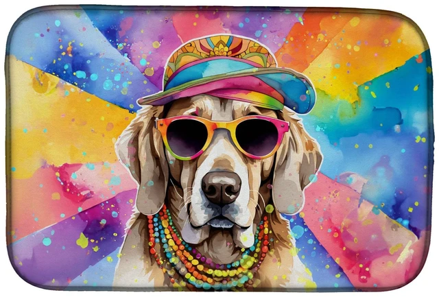 Main image of Weimaraner Hippie Dawg Dish Drying Mat Absorbent Dish Drying Mat Pad for Kitchen Counter Dish Drainer Mat for Countertop, 14 x 2