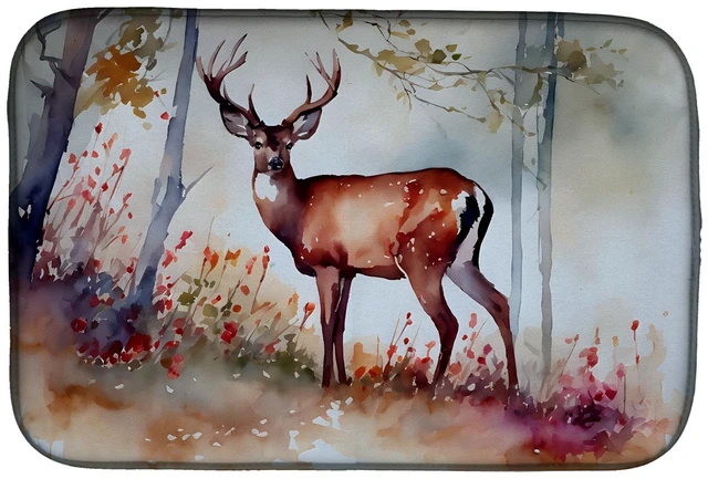 Main image of Deer Dish Drying Mat Absorbent Dish Drying Mat Pad for Kitchen Counter Dish Drainer Mat for Countertop, 14 x 21", Multicolor