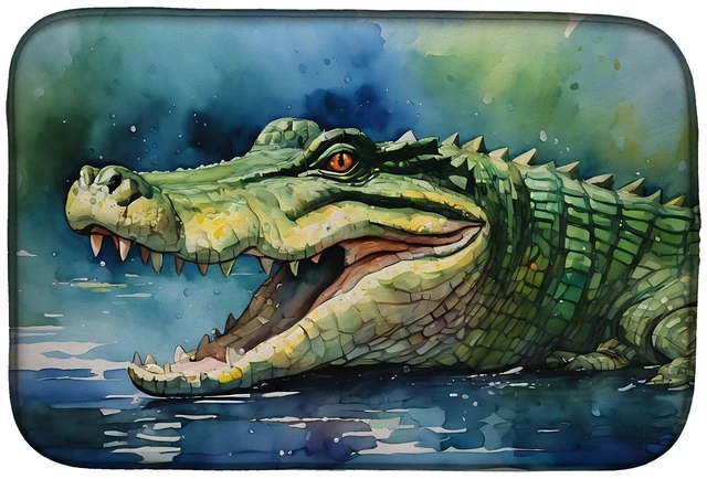 Main image of Crocodile Dish Drying Mat Absorbent Dish Drying Mat Pad for Kitchen Counter Dish Drainer Mat for Countertop, 14 x 21", Multicolo