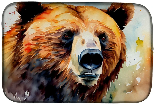 Main image of Grizzly Bear Dish Drying Mat Absorbent Dish Drying Mat Pad for Kitchen Counter Dish Drainer Mat for Countertop, 14 x 21", Multic