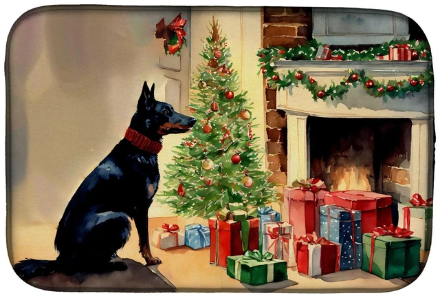 Main image of Australian Kelpie Cozy Christmas Dish Drying Mat Absorbent Dish Drying Mat Pad for Kitchen Counter Dish Drainer Mat for Countert