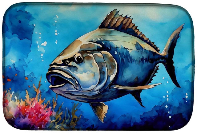 Main image of Bluefin Tuna Dish Drying Mat Absorbent Dish Drying Mat Pad for Kitchen Counter Dish Drainer Mat for Countertop, 14 x 21", Multic