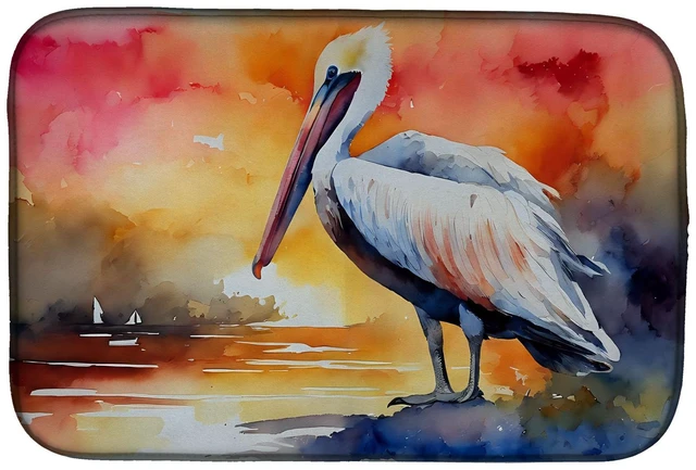Main image of Pelican Dish Drying Mat Absorbent Dish Drying Mat Pad for Kitchen Counter Dish Drainer Mat for Countertop, 14 x 21", Multicolor