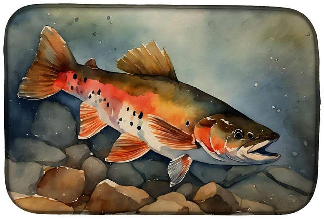 Main image of Brook Trout Dish Drying Mat Absorbent Dish Drying Mat Pad for Kitchen Counter Dish Drainer Mat for Countertop, 14 x 21", Multico