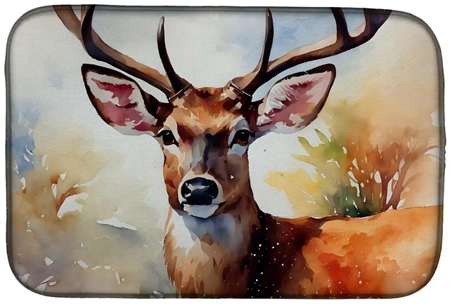 Main image of Deer Dish Drying Mat Absorbent Dish Drying Mat Pad for Kitchen Counter Dish Drainer Mat for Countertop, 14 x 21", Multicolor