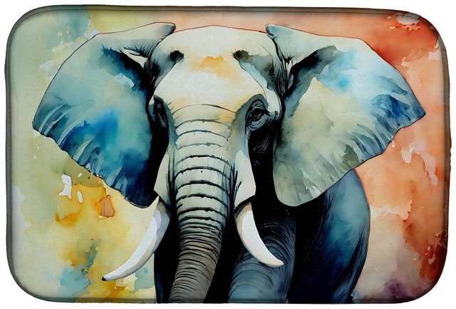 Main image of Elephant Dish Drying Mat Absorbent Dish Drying Mat Pad for Kitchen Counter Dish Drainer Mat for Countertop, 14 x 21", Multicolor