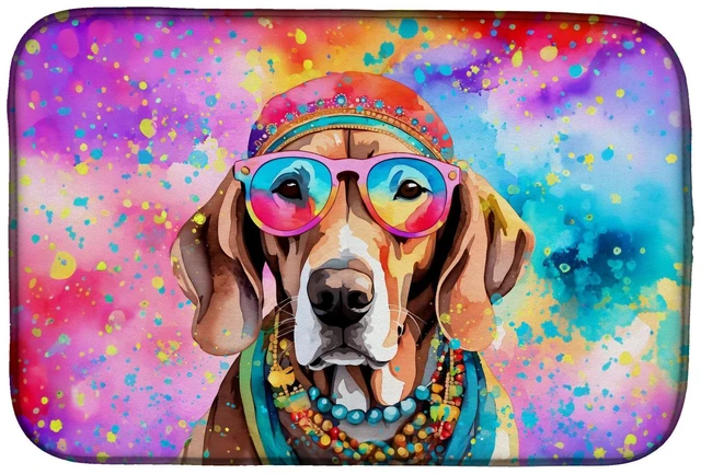 Main image of Weimaraner Hippie Dawg Dish Drying Mat Absorbent Dish Drying Mat Pad for Kitchen Counter Dish Drainer Mat for Countertop, 14 x 2