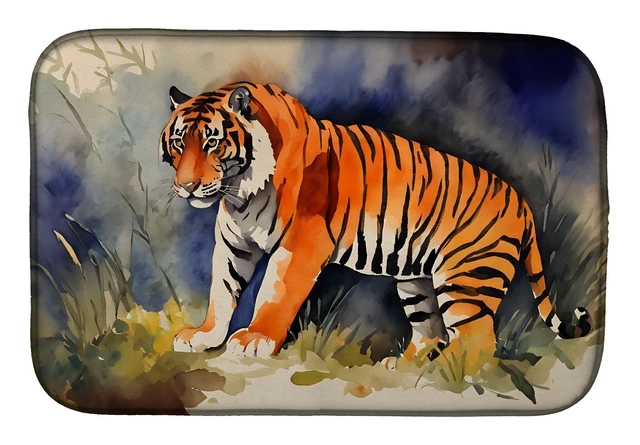 Main image of Bengal Tiger Dish Drying Mat Absorbent Dish Drying Mat Pad for Kitchen Counter Dish Drainer Mat for Countertop, 14 x 21", Multic