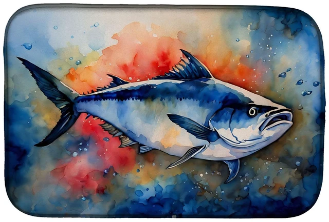 Main image of Bluefin Tuna Dish Drying Mat Absorbent Dish Drying Mat Pad for Kitchen Counter Dish Drainer Mat for Countertop, 14 x 21", Multic