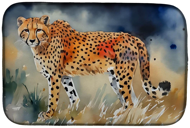 Main image of Cheetah Dish Drying Mat Absorbent Dish Drying Mat Pad for Kitchen Counter Dish Drainer Mat for Countertop, 14 x 21", Multicolor