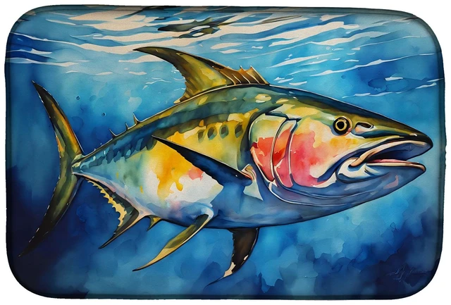 Main image of Yellowfin Tuna Dish Drying Mat Absorbent Dish Drying Mat Pad for Kitchen Counter Dish Drainer Mat for Countertop, 14 x 21", Mult